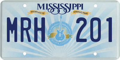 MS license plate MRH201