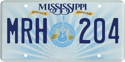 MS license plate MRH204