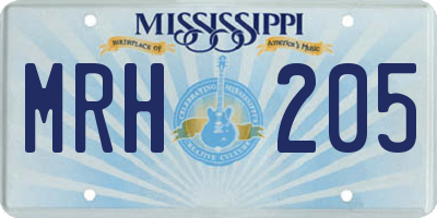 MS license plate MRH205