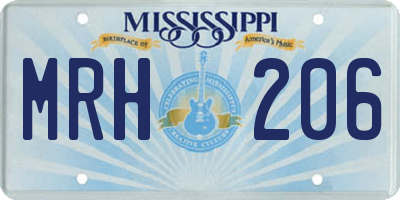 MS license plate MRH206