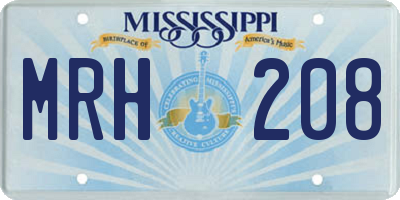 MS license plate MRH208
