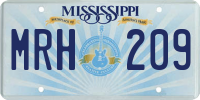 MS license plate MRH209