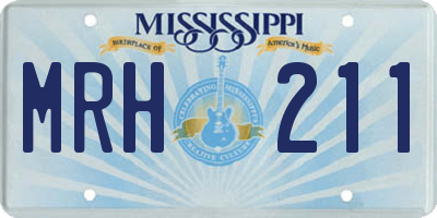 MS license plate MRH211