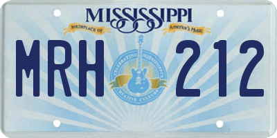 MS license plate MRH212