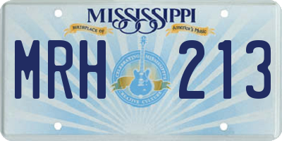 MS license plate MRH213