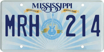 MS license plate MRH214