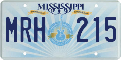 MS license plate MRH215
