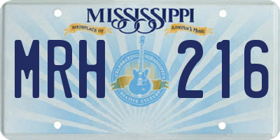 MS license plate MRH216