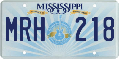 MS license plate MRH218