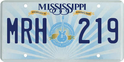 MS license plate MRH219