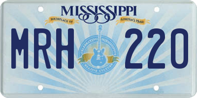 MS license plate MRH220