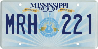 MS license plate MRH221