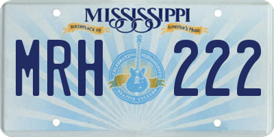 MS license plate MRH222