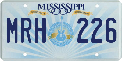 MS license plate MRH226