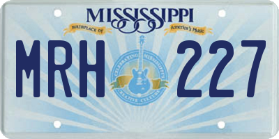 MS license plate MRH227
