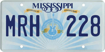 MS license plate MRH228