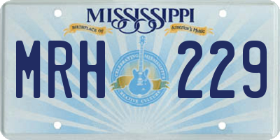MS license plate MRH229