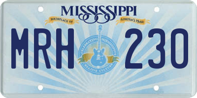 MS license plate MRH230
