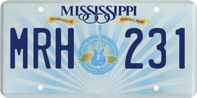 MS license plate MRH231