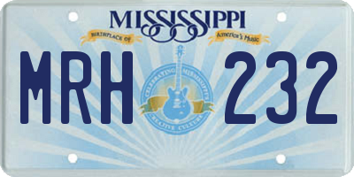 MS license plate MRH232