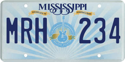 MS license plate MRH234