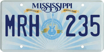 MS license plate MRH235