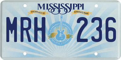 MS license plate MRH236
