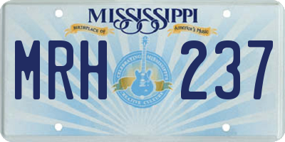 MS license plate MRH237