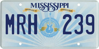 MS license plate MRH239