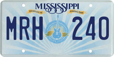 MS license plate MRH240