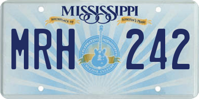 MS license plate MRH242