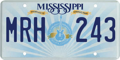 MS license plate MRH243
