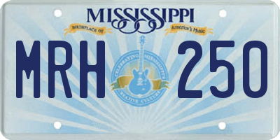 MS license plate MRH250