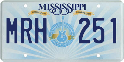 MS license plate MRH251