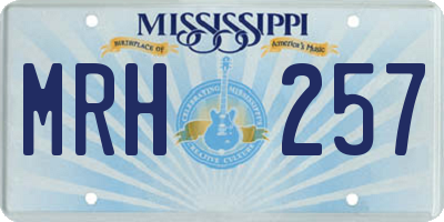 MS license plate MRH257