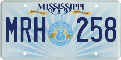 MS license plate MRH258