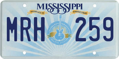 MS license plate MRH259