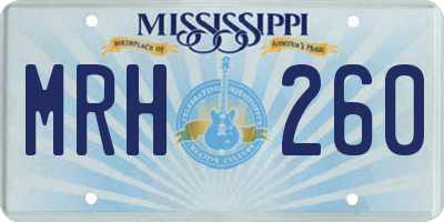 MS license plate MRH260