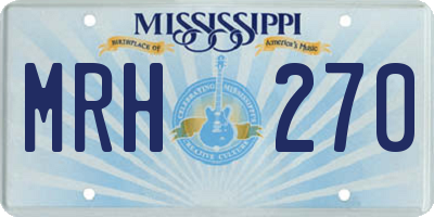 MS license plate MRH270
