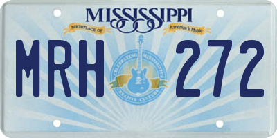 MS license plate MRH272