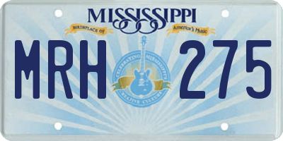 MS license plate MRH275