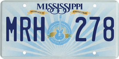 MS license plate MRH278