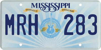 MS license plate MRH283