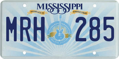 MS license plate MRH285