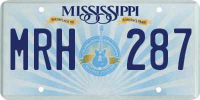 MS license plate MRH287