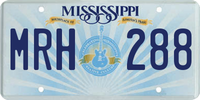 MS license plate MRH288