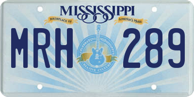 MS license plate MRH289