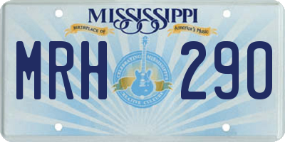 MS license plate MRH290