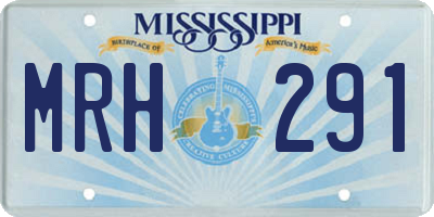 MS license plate MRH291