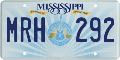 MS license plate MRH292